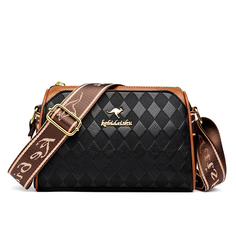 Damen Rhombus Leder Mode Schulter Messenger Bag