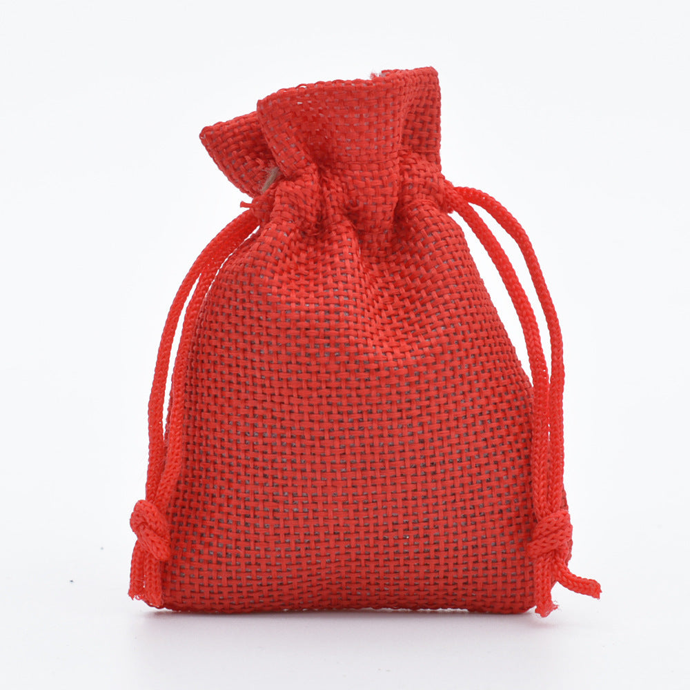 Hersteller Großhandel Kordelzug Leinenbeutel Mini Seil Leinen Schmuck Verpackung Geschenktüte Bündel Mund Kleine Stofftasche