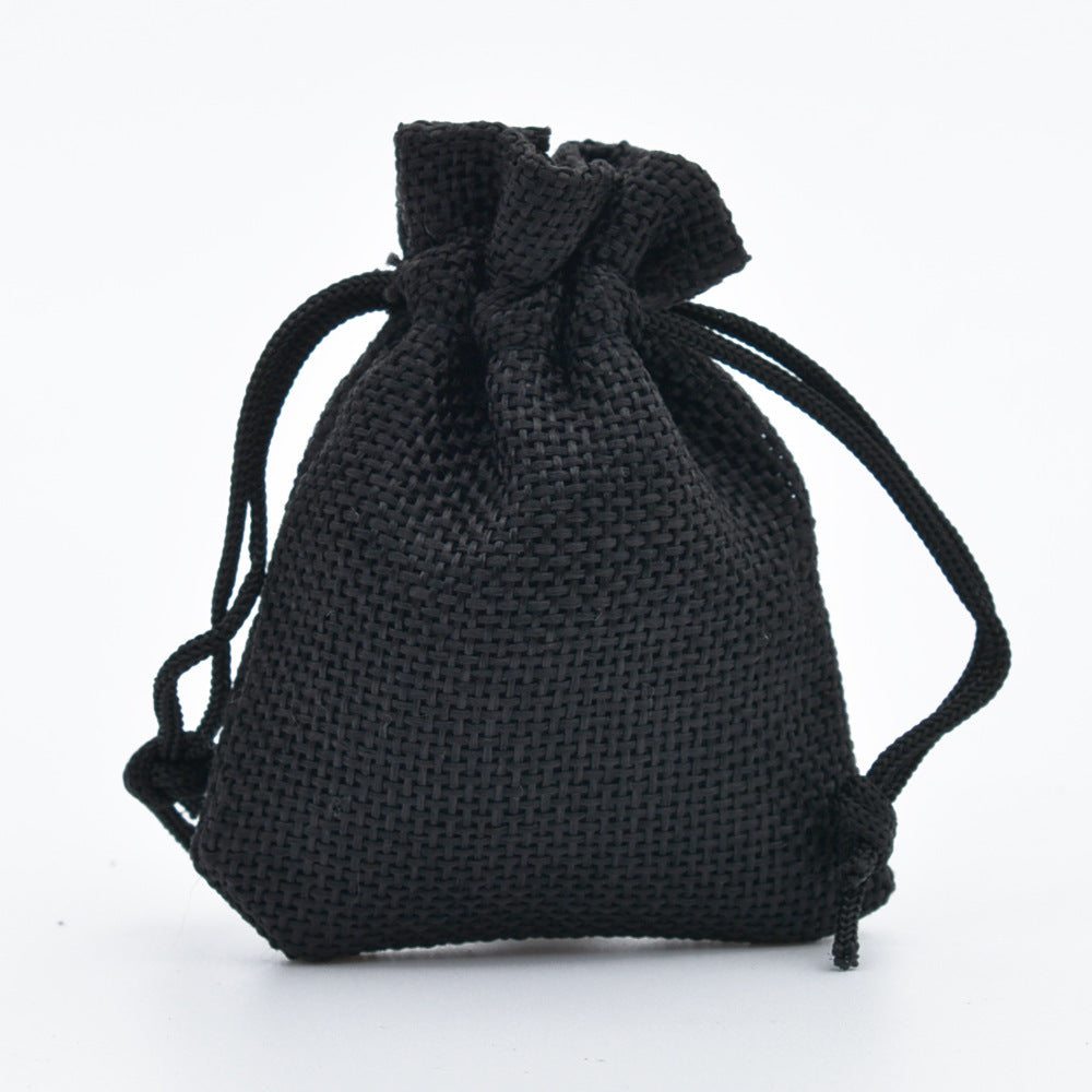 Hersteller Großhandel Kordelzug Leinenbeutel Mini Seil Leinen Schmuck Verpackung Geschenktüte Bündel Mund Kleine Stofftasche
