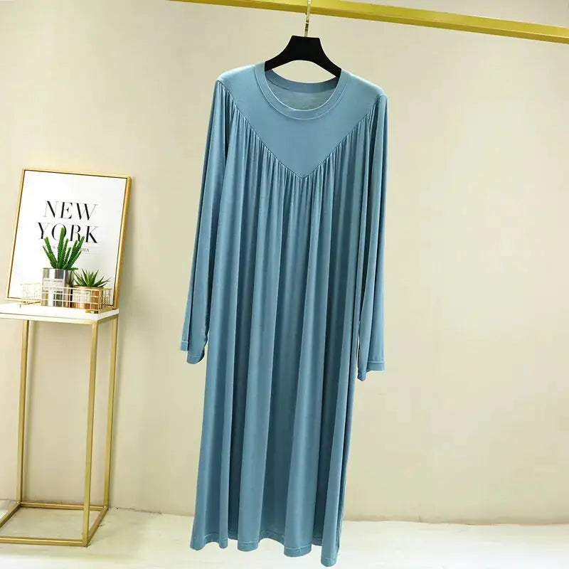 Sommer Lockere Lange Homewear Nachtwäsche Kleider