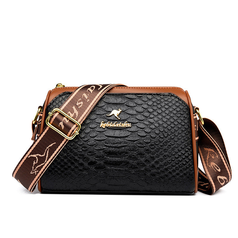 Damen Rhombus Leder Mode Schulter Messenger Bag