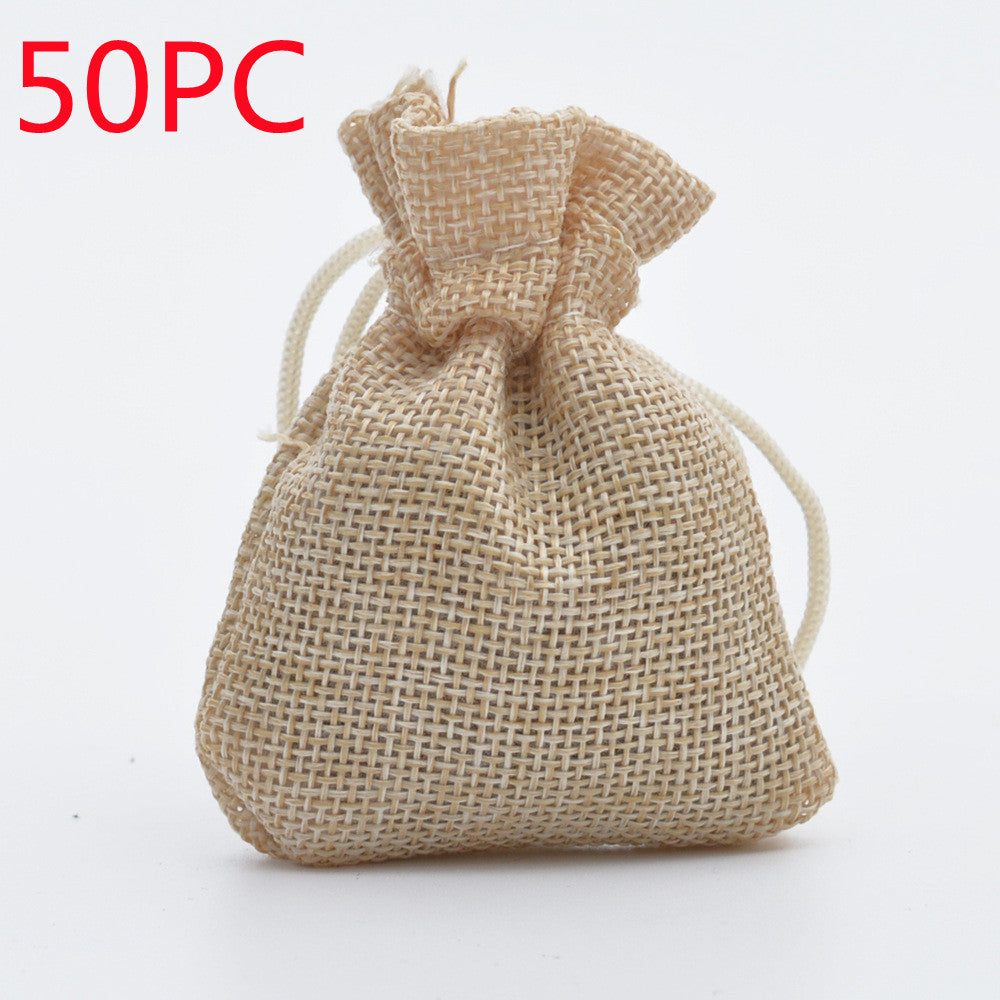 Hersteller Großhandel Kordelzug Leinenbeutel Mini Seil Leinen Schmuck Verpackung Geschenktüte Bündel Mund Kleine Stofftasche