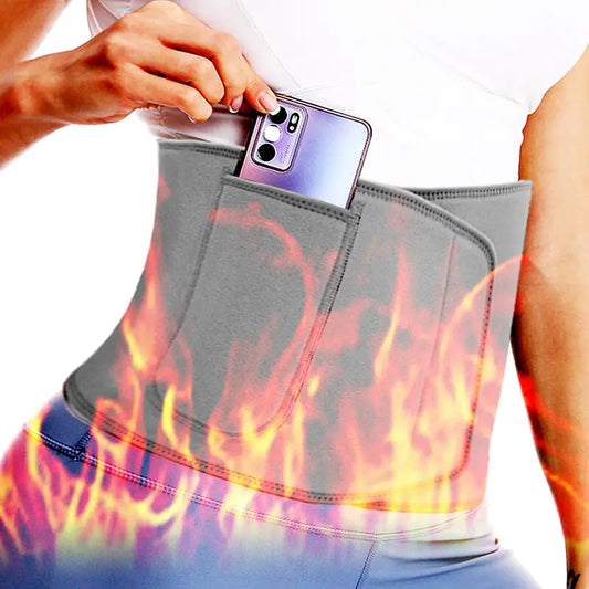 AfruliA Sportgurt, schmaler Taillentrainer, Cincher, Rückenstütze, silberne Abdeckung, Sauna-Schwitzgürtel, Schlankheitsgürtel, Body Shaper, Faja-Mieder