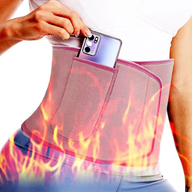 AfruliA Sportgurt, schmaler Taillentrainer, Cincher, Rückenstütze, silberne Abdeckung, Sauna-Schwitzgürtel, Schlankheitsgürtel, Body Shaper, Faja-Mieder