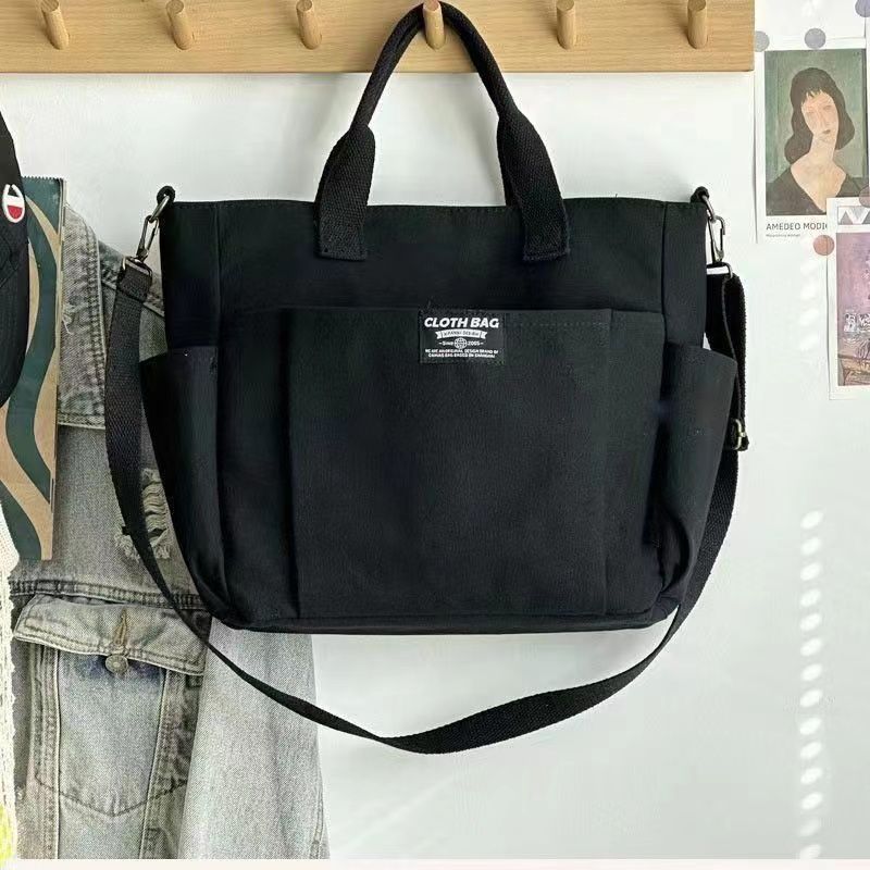 Schultertasche aus Canvas mit großem Fassungsvermögen, Handtasche für Pendler
