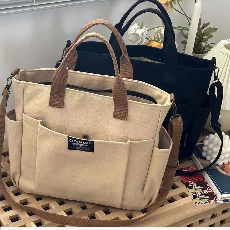 Schultertasche aus Canvas mit großem Fassungsvermögen, Handtasche für Pendler