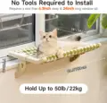 Mewoofun Cat Hammock One-Step Sliding Clamping Slot Adjustment Cat Window Hammock with Removable Covers 15kg Pet Accessories