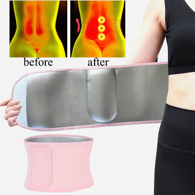 AfruliA Sportgurt, schmaler Taillentrainer, Cincher, Rückenstütze, silberne Abdeckung, Sauna-Schwitzgürtel, Schlankheitsgürtel, Body Shaper, Faja-Mieder