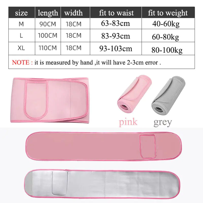 AfruliA Sportgurt, schmaler Taillentrainer, Cincher, Rückenstütze, silberne Abdeckung, Sauna-Schwitzgürtel, Schlankheitsgürtel, Body Shaper, Faja-Mieder